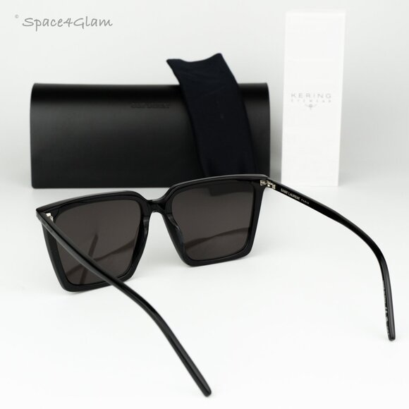 Saint Laurent Men Sunglasses Black Square SL474 001 BRAND NEW - Picture 9 of 13